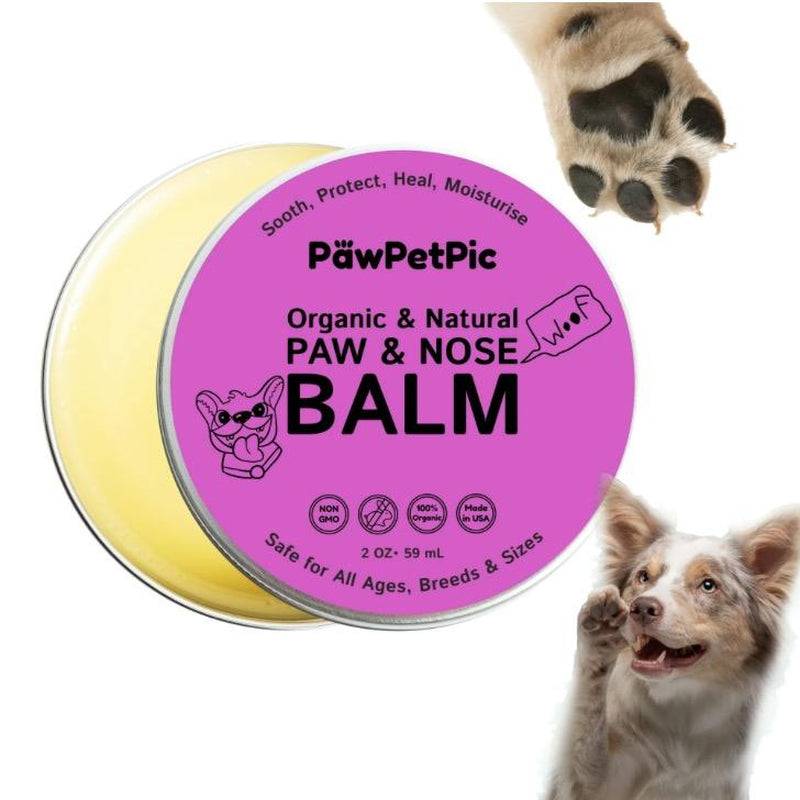 Pawpetpic Organic Dog Paw and Nose Balm with Shea Butter and Coconut Oil - Anti-Itch Relief for Cracked Skin Pawcleaner Pawprotector