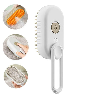 Cat Dog Pet Spray Massage Brush with Steam Spray Function and Rotatable Hair Removal Comb