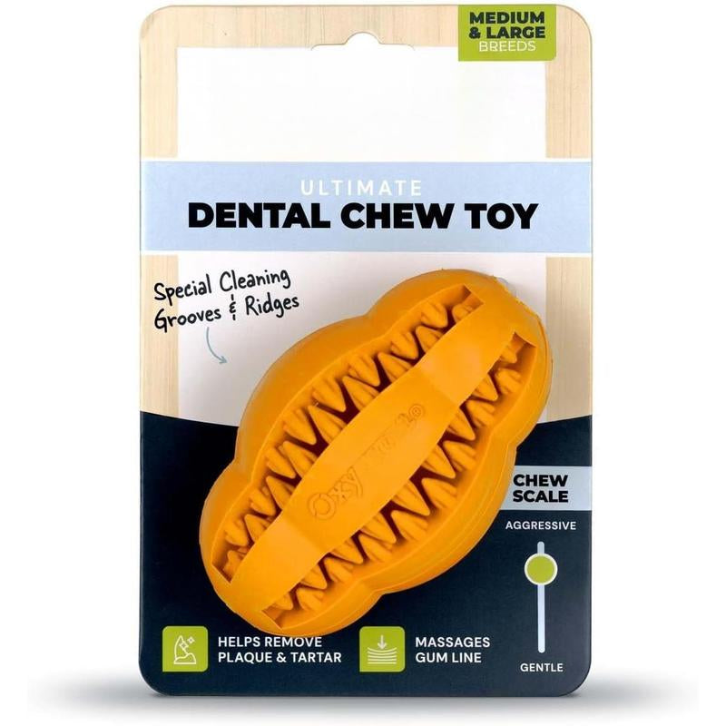 Dog - Durable Rubber Dog for Aggressive Chewers - Removes Plaque, Cleans & Freshens Breath without Brushing (Small)