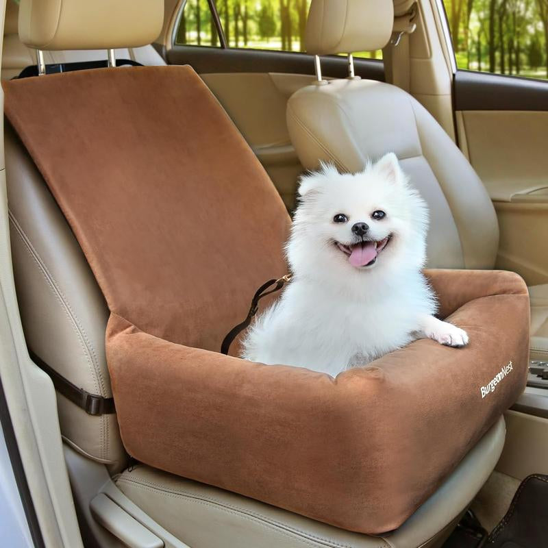 Burgeonnest Dog Car Seat for Small Dogs, Waterproof Dog Booster Seat for Car under 25, Durable Pet Car Seat with Safety Leash, Soft and Comfy Puppy Car Seat Multi-Functional Travel Dog Bed for Medium