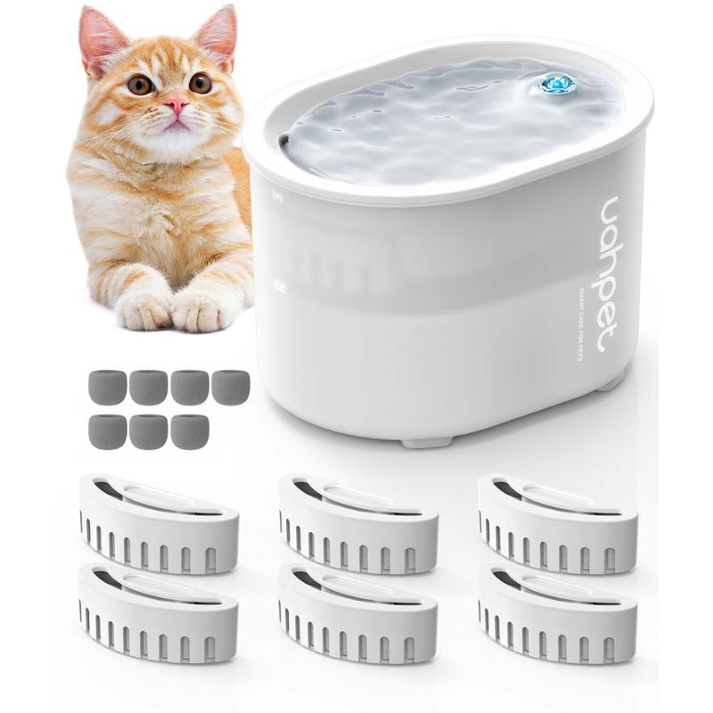 Uah Pet GLOW Wireless Cat Water Fountain with LED Light