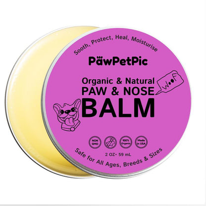 Pawpetpic Organic Dog Paw and Nose Balm with Shea Butter and Coconut Oil - Anti-Itch Relief for Cracked Skin Pawcleaner Pawprotector