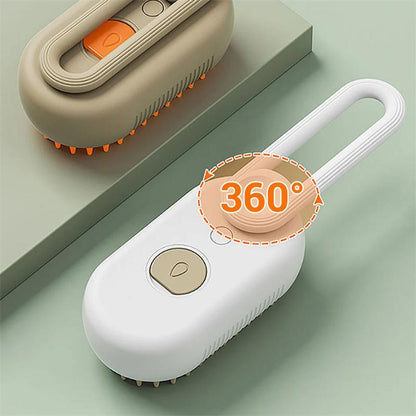 Cat Dog Pet Spray Massage Brush with Steam Spray Function and Rotatable Hair Removal Comb