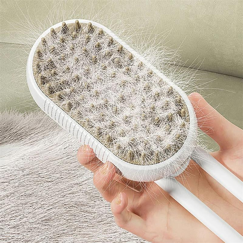 Cat Dog Pet Spray Massage Brush with Steam Spray Function and Rotatable Hair Removal Comb